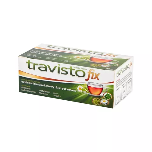 travisto fix - herbatka ziołowa, wspiera zdrowy układ pokarmowy, 20 saszetek