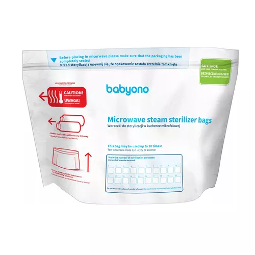 BabyOno - woreczki do sterylizacji w kuchence mikrofalowej, 1038, 5 sztuk