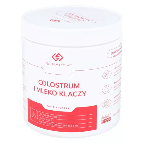 Genactiv Colostrum i mleko klaczy (Immuno Colostrum EQ), proszek, 200 g