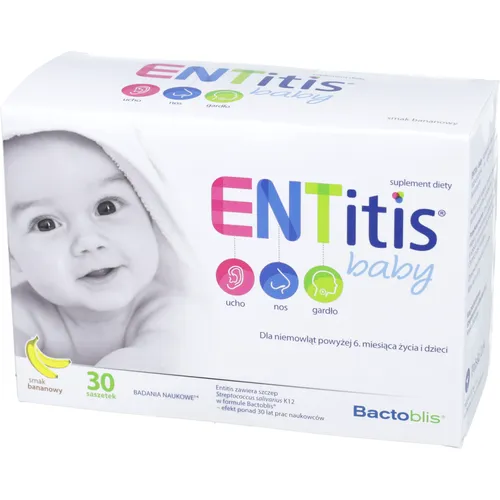 ENTitis baby, smak bananowy, 30 saszetek
