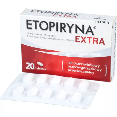 Etopiryna Extra 250 mg + 200 mg + 50 mg, 20 tabletek