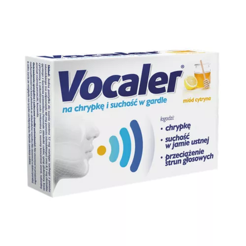 Vocaler - na chrypkę i suchość w gardle, miód cytryna, 12 sztuk