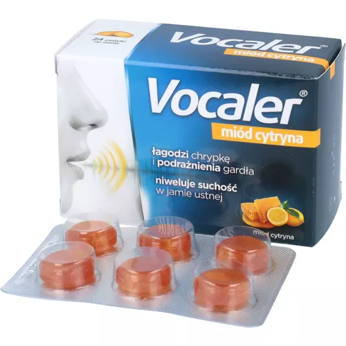 Vocaler - na chrypkę i suchość w gardle, miód cytryna, 24 sztuki