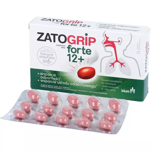 ZATOGRIP Forte 12+ - tabletki, 15 sztuk