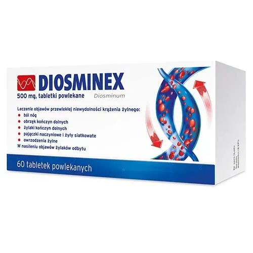 Diosminex 500 mg, 60 tabletek powlekanych