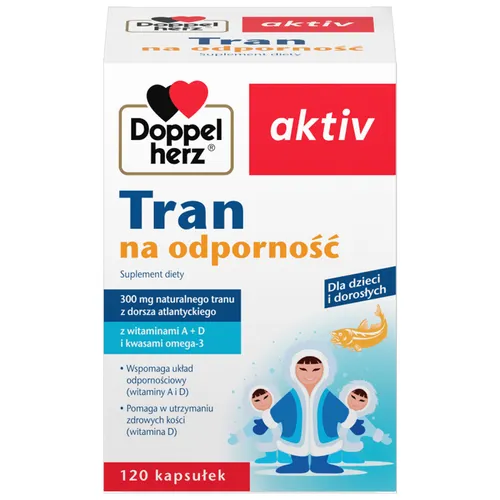Doppelherz Aktiv tran na odporność, 120 kapsułek