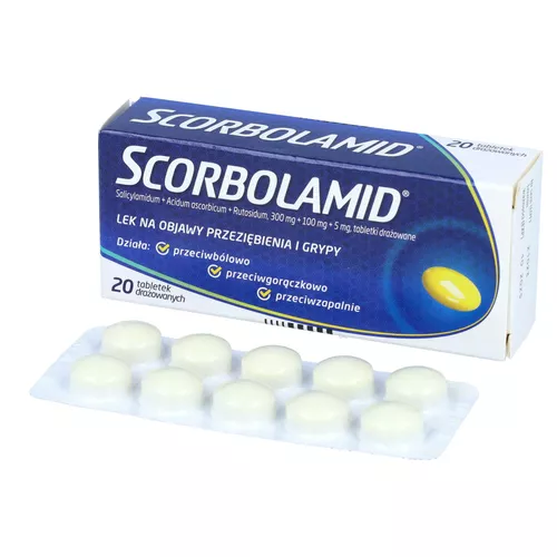 Scorbolamid 300 mg + 5 mg + 100 mg, 20 tabletek drażowanych