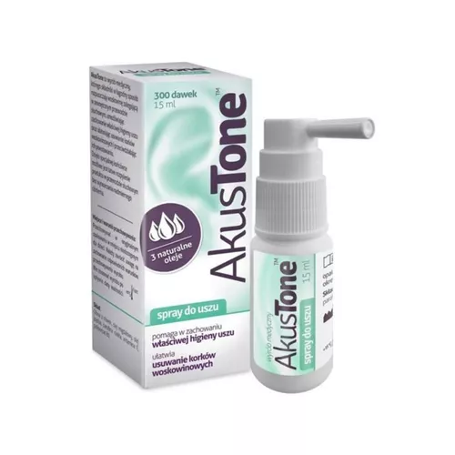 AkusTone - pomaga w zachowaniu właściwej higieny uszu, spray do uszu, 15 ml