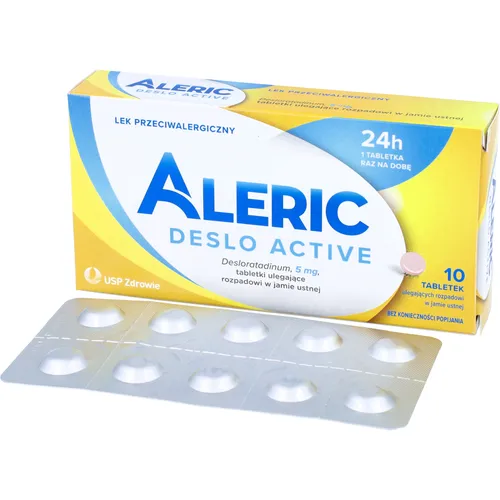 Aleric Deslo Active 5 mg, 10 tabletek ulegających rozpadowi w jamie ustnej