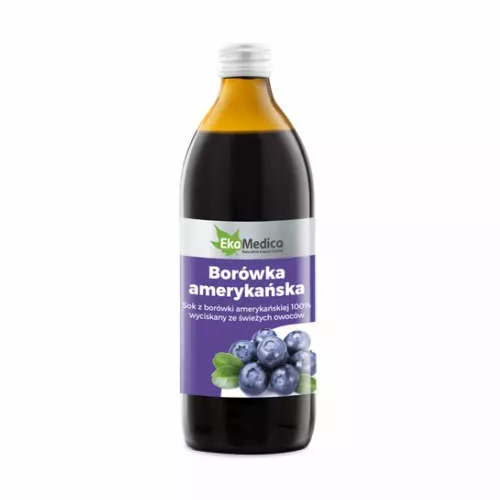 EkaMedica sok z borówki amerykańskiej 100%, 500 ml