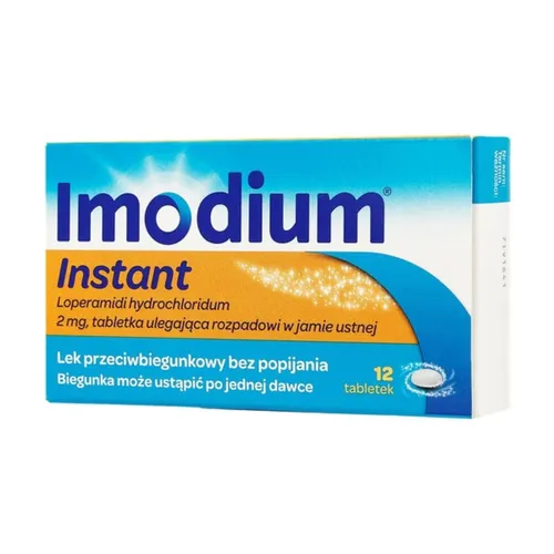 Imodium Instant 2 mg, 12 tabletek ulegających rozpadowi w jamie ustnej