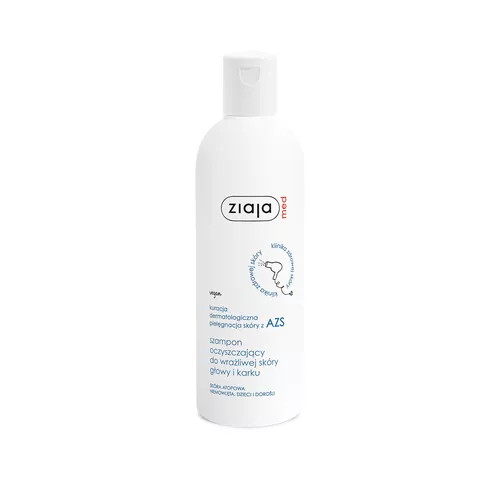 ziaja med - kuracja dermatologiczna, pielęgnacja skóry z AZS, szampon oczyszczający do wrażliwej skóry głowy i karku, 300 ml