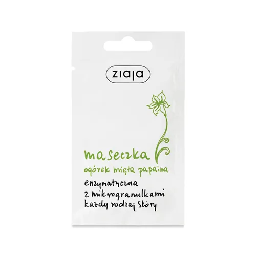 ziaja ogórkowa - maseczka enzymatyczna z mikrogranulkami, ogórek mięta papaina, 7 ml