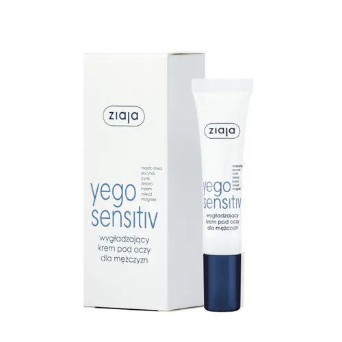ziaja yego sensitiv - wygładzający krem pod oczy dla mężczyzn, 15 ml