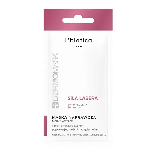 L'biotica Dermomask Night Active Siła Lasera - maseczka naprawcza, 12 ml