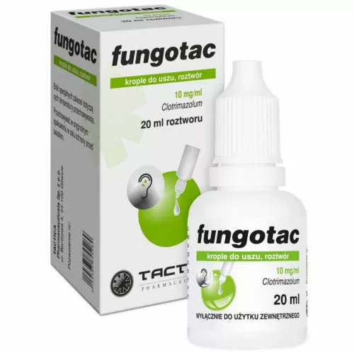 Fungotac 10 mg/ml, krople do uszu, 20 ml