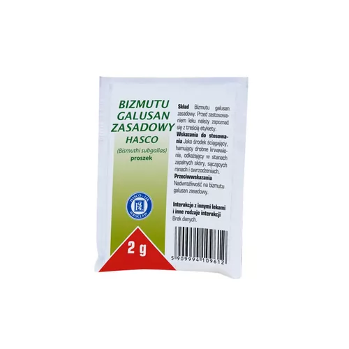 Bizmut galusan zasadowy Hasco, proszek, 2 g