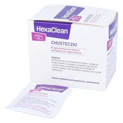 HexaClean - chusteczki do specjalistycznej higieny i pielęgnacji brzegów powiek, 20 sztuk
