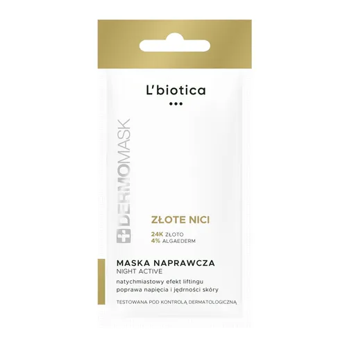 L'biotica DERMOMASK Night Active - złote nici maseczka naprawcza, 12 ml
