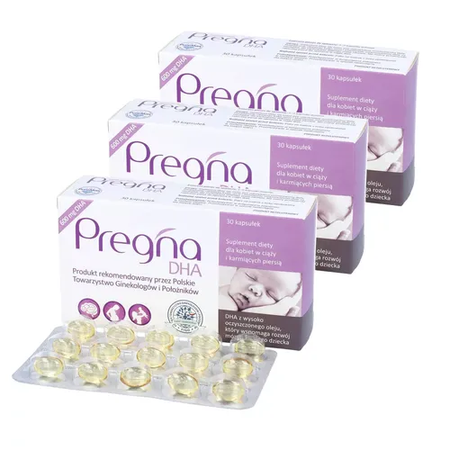 ZESTAW: 3 x Pregna DHA, 30 kapsułek