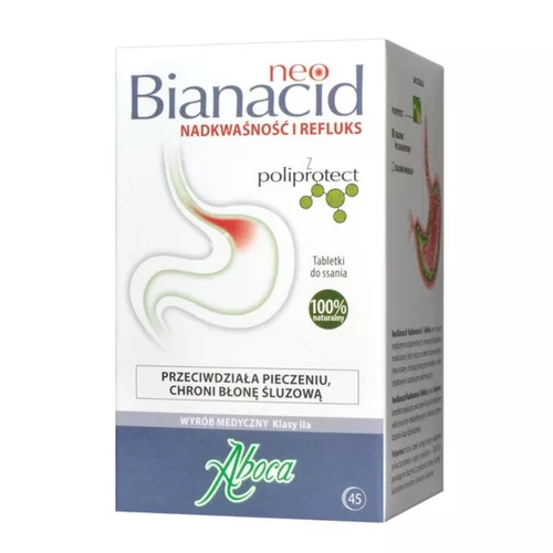 neoBianacid - tabletki do ssania na nadkwaśność i refluks, 45 sztuk