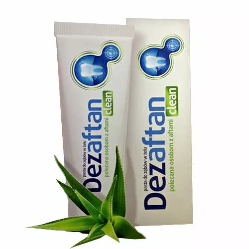 Dezaftan clean - pasta do zębów w żelu, polecana osobom z aftami, 75 ml