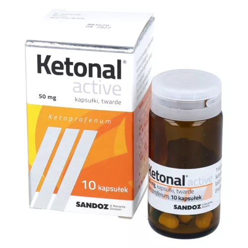 Ketonal Active 50 mg, 10 kapsułek twardych