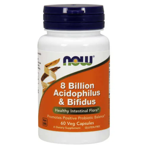NOW FOODS - 8 Billion Acidophilus and Bifidus, probiotyk, 60 kapsułek