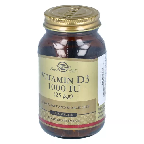 Solgar Witamina D3 1000 IU, 100 kapsułek