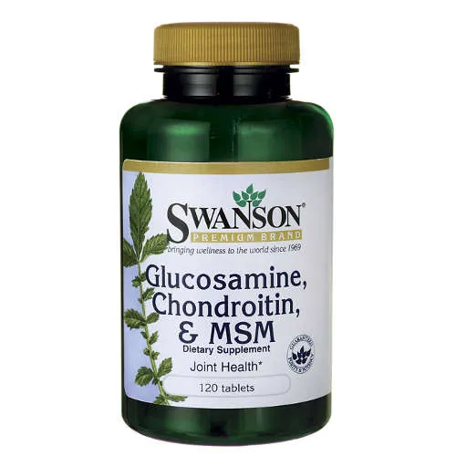 Swanson Glucosamine Chondroitin MSM - glukozamina 250 mg, chondroityna 200 mg, MSM 150 mg, tabletki, 120 sztuk
