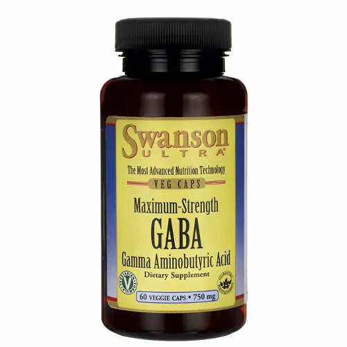 Swanson Maximum-Strength GABA Forte, 60 kapsułek