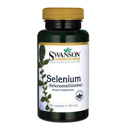 Swanson Selenium (Selen SeLECT) 100 mg, 200 kapsułek