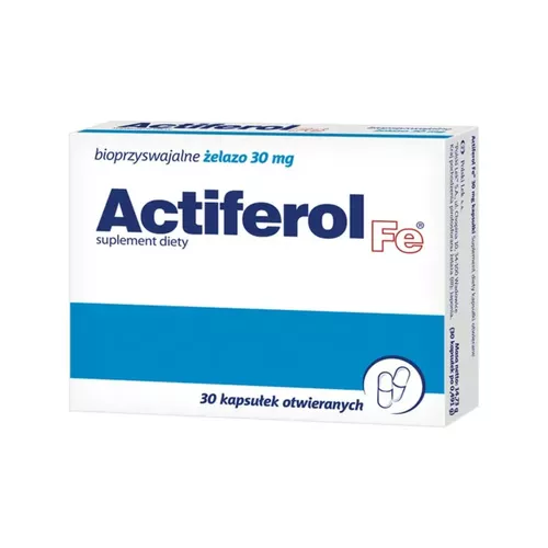 Actiferol Fe - bioprzyswajalne żelazo 30 mg, 30 kapsułek