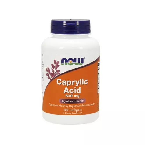 NOW FOODS, Caprylic Acid 600 mg, 100 kapsułek