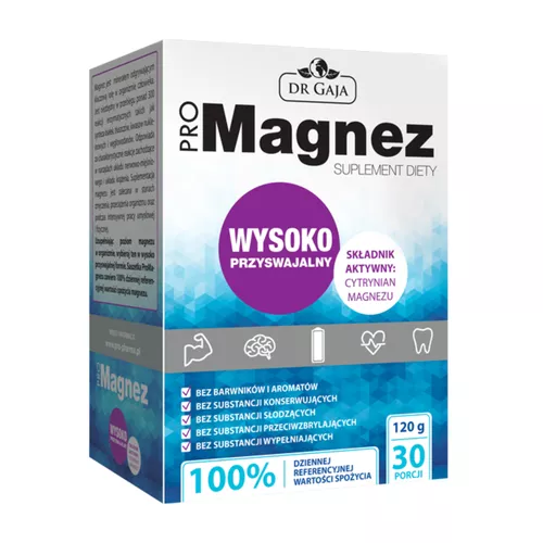 Dr Gaja ProMagnez Cytrynian Magnezu 100%, 30 porcji