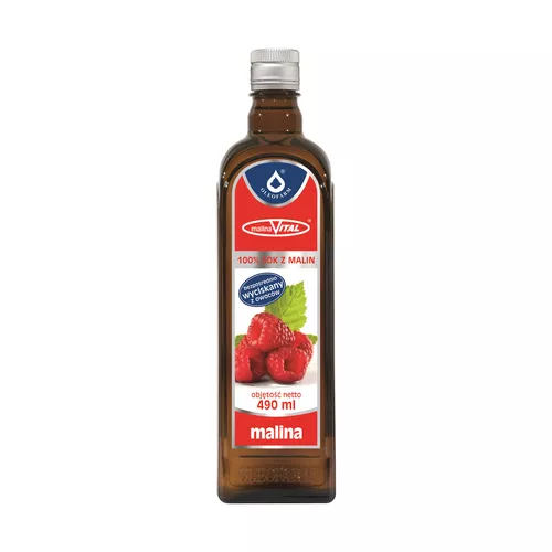 MalinaVital, sok z malin 100%, 490 ml
