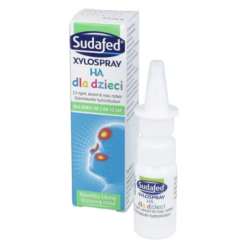 Sudafed XyloSpray HA dla dzieci 0,5 mg/ ml, aerozol do nosa, 2-12 lat, 10 ml
