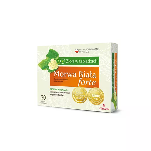 Zioła w tabletkach Morwa Biała Forte, 30 tabletek powlekanych