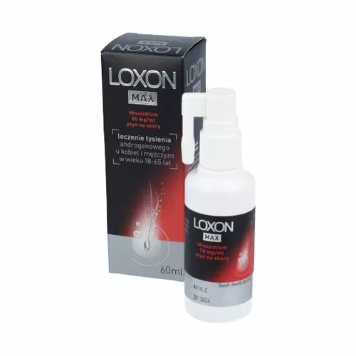 Loxon Max 50 mg/ml, płyn na skórę, 60 ml