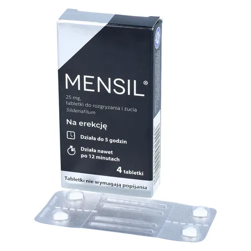 Mensil 25 mg, 4 tabletki do rozgryzania i żucia