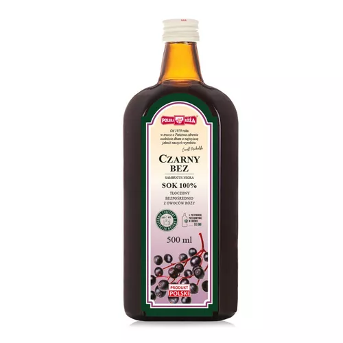POLSKA RÓŻA - 100% sok z czarnego bzu, 500 ml