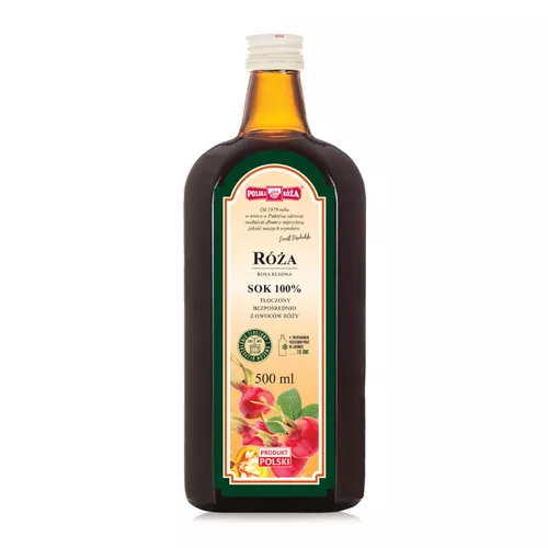 POLSKA RÓŻA - 100% sok z dzikiej róży, 500 ml