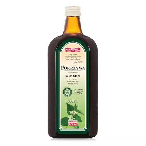 POLSKA RÓŻA - sok 100% pokrzywa, bez dodatku cukru, 500 ml