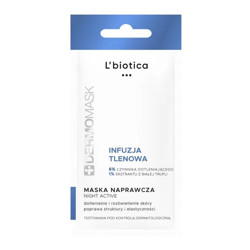 L'biotica Dermomask Night Active Infuzja tlenowa - maseczka naprawcza na noc, 12 ml