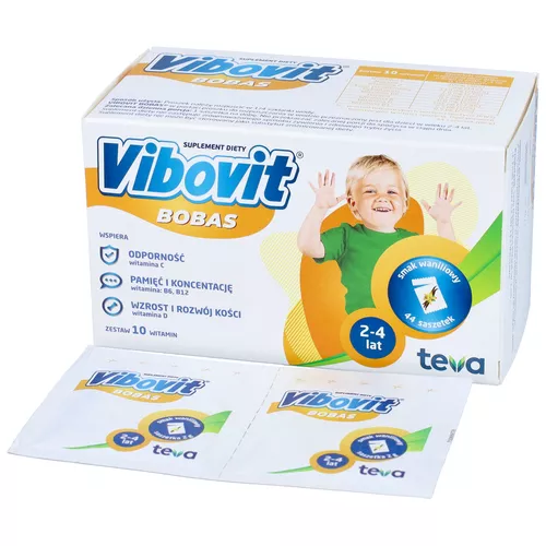 Vibovit Bobas, smak waniliowy, 44 saszetki