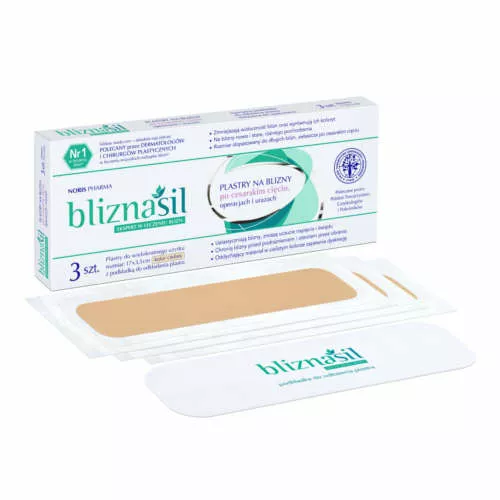 bliznasil  - cieliste plastry na blizny, 17 x 3,5 cm, 3 sztuki