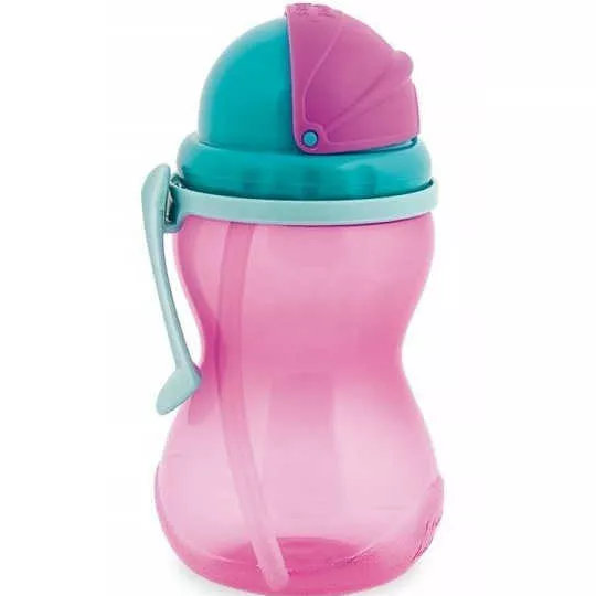 Canpol babies - bidon sportowy ze składaną rurką, 56/113 pink, kolor różowy, 1 sztuka