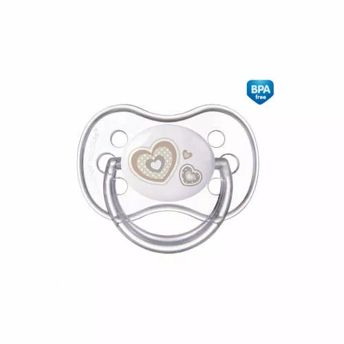 Canpol babies - smoczek silikonowy symetryczny, Newborn baby, 6-18 miesięcy, 22/581 beige, kolor beżowy, 1 sztuka