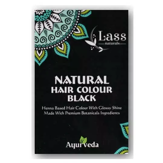 LASS NATURALS natural hair color BLACK - henna czarna, 100 g