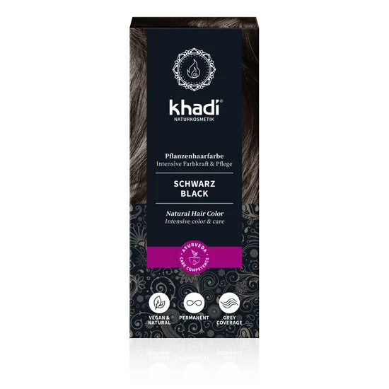 khadi natural hair color BLACK - henna czarna, 100 g